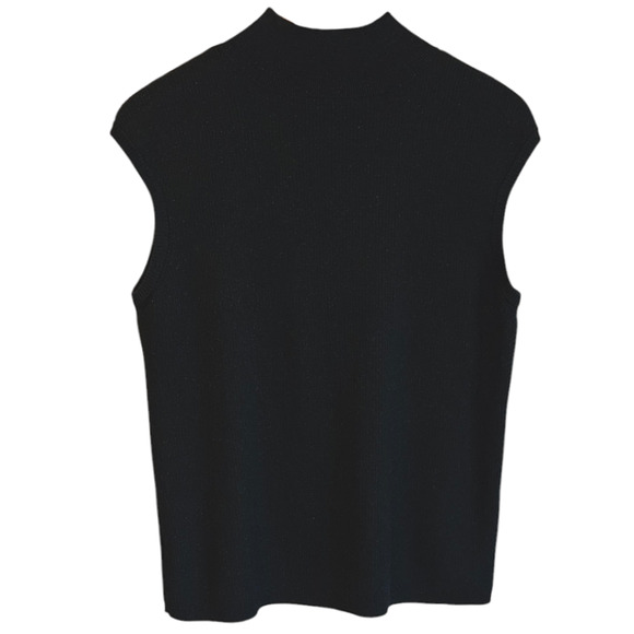 Coldwater Creek Women's Black Silk Blend Sparkle Sleeveless Sweater Size XLarge - Picture 9 of 10